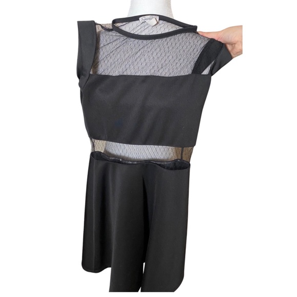 Speechless Mesh Panel Skater Dress Black sz Small - Picture 3 of 4